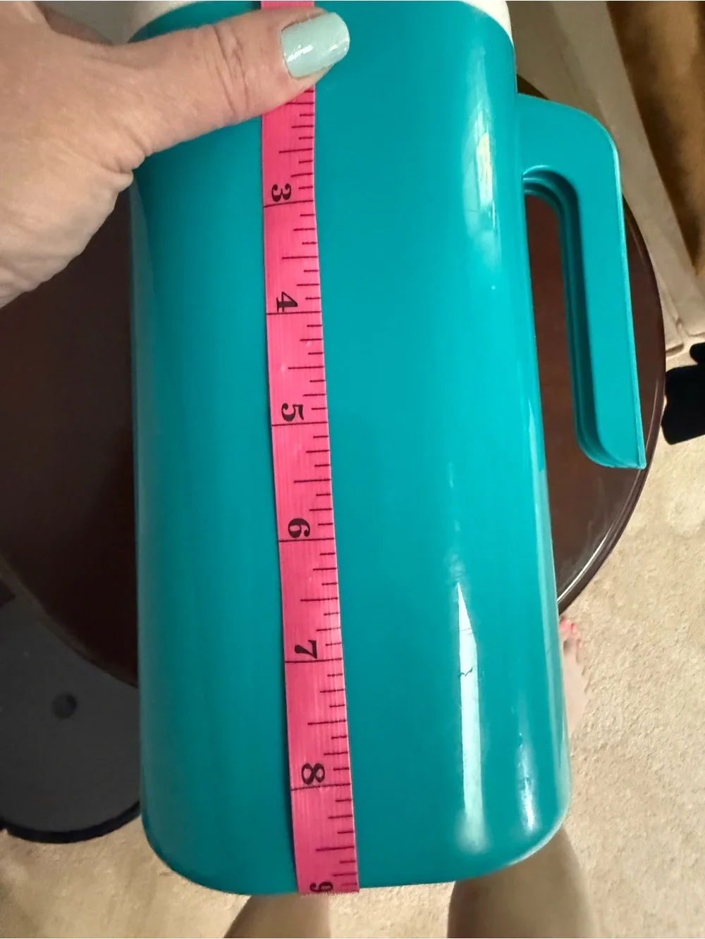 Vintage Lipton Iced Tea Pitcher Turquoise White Plastic Advertising Retro